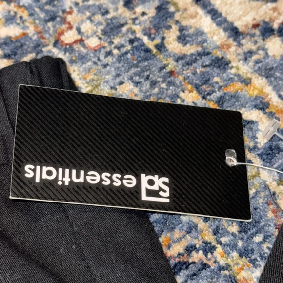 NWT SP essentials men’s drawstring elastic joggers pants bottoms black LG - Picture 5 of 14